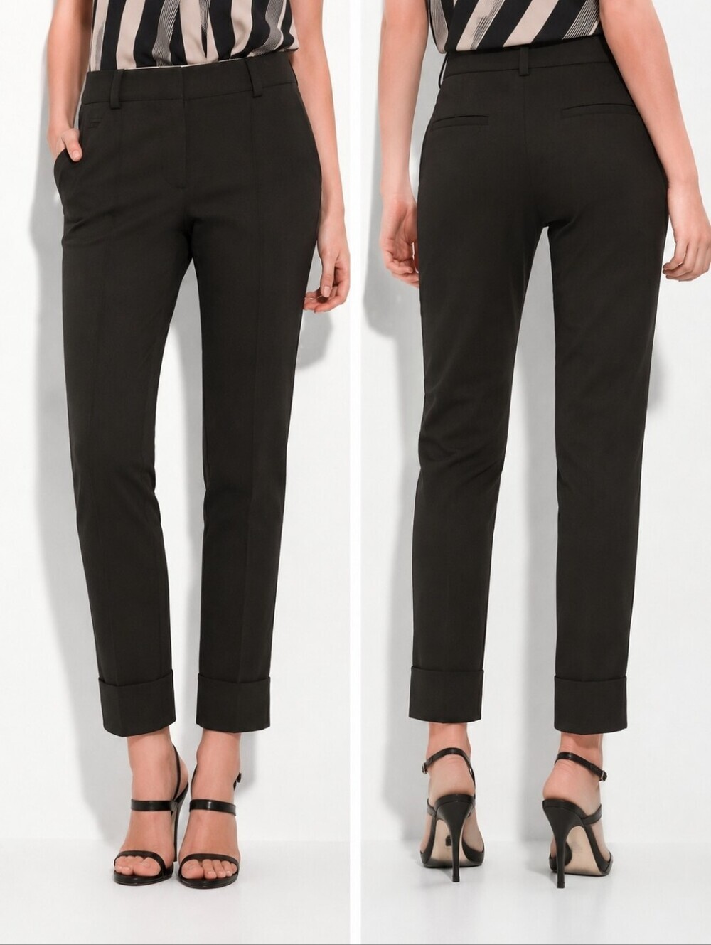 ❤️ DIANE VON FURSTENBERG GEORGIE WOOL ANKLE SKINNY PANTS / TROUSERS, BLACK, 00